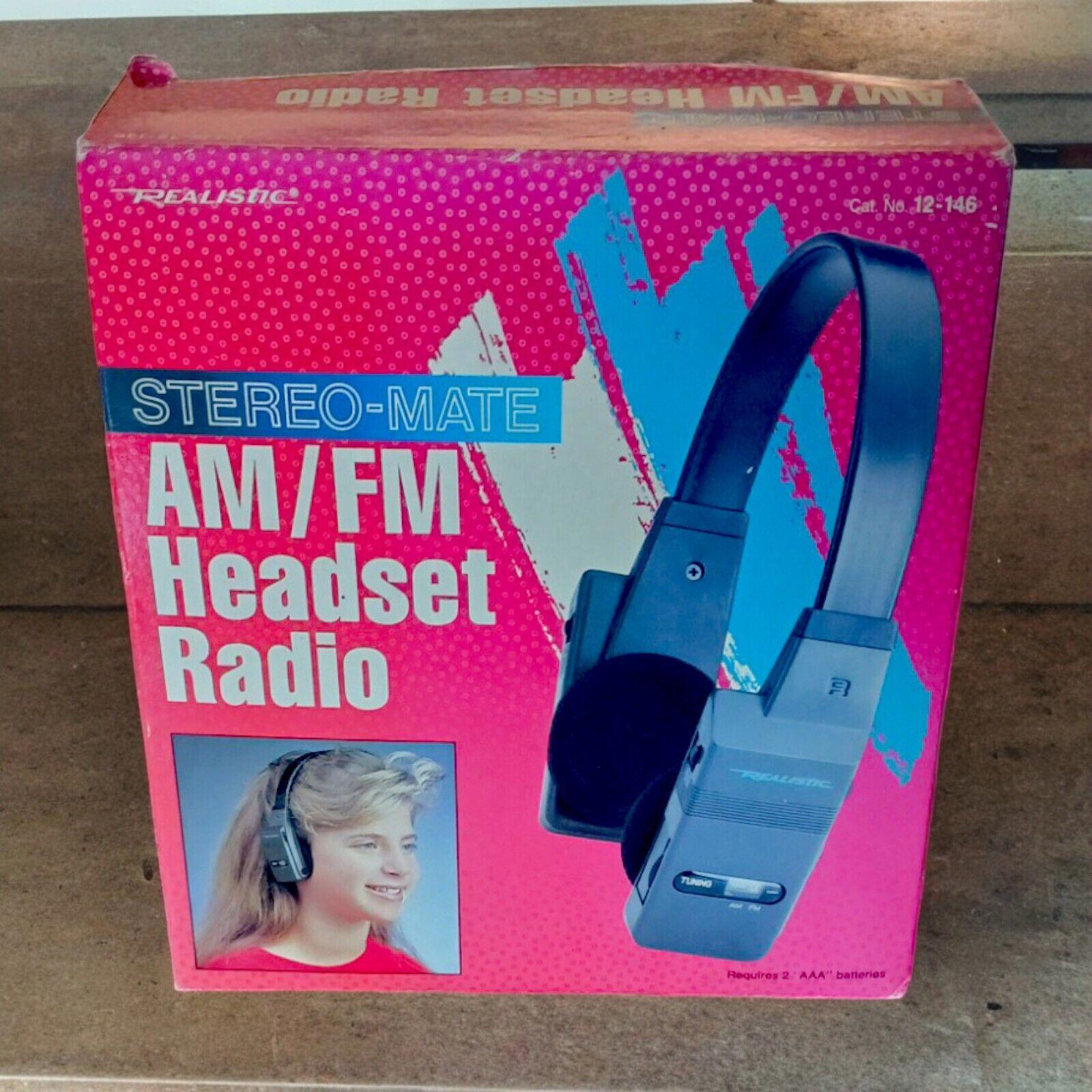 VTG Realistic 12-146 AM / FM Stereo-Mate Headset Radio NEW NOB NOS
