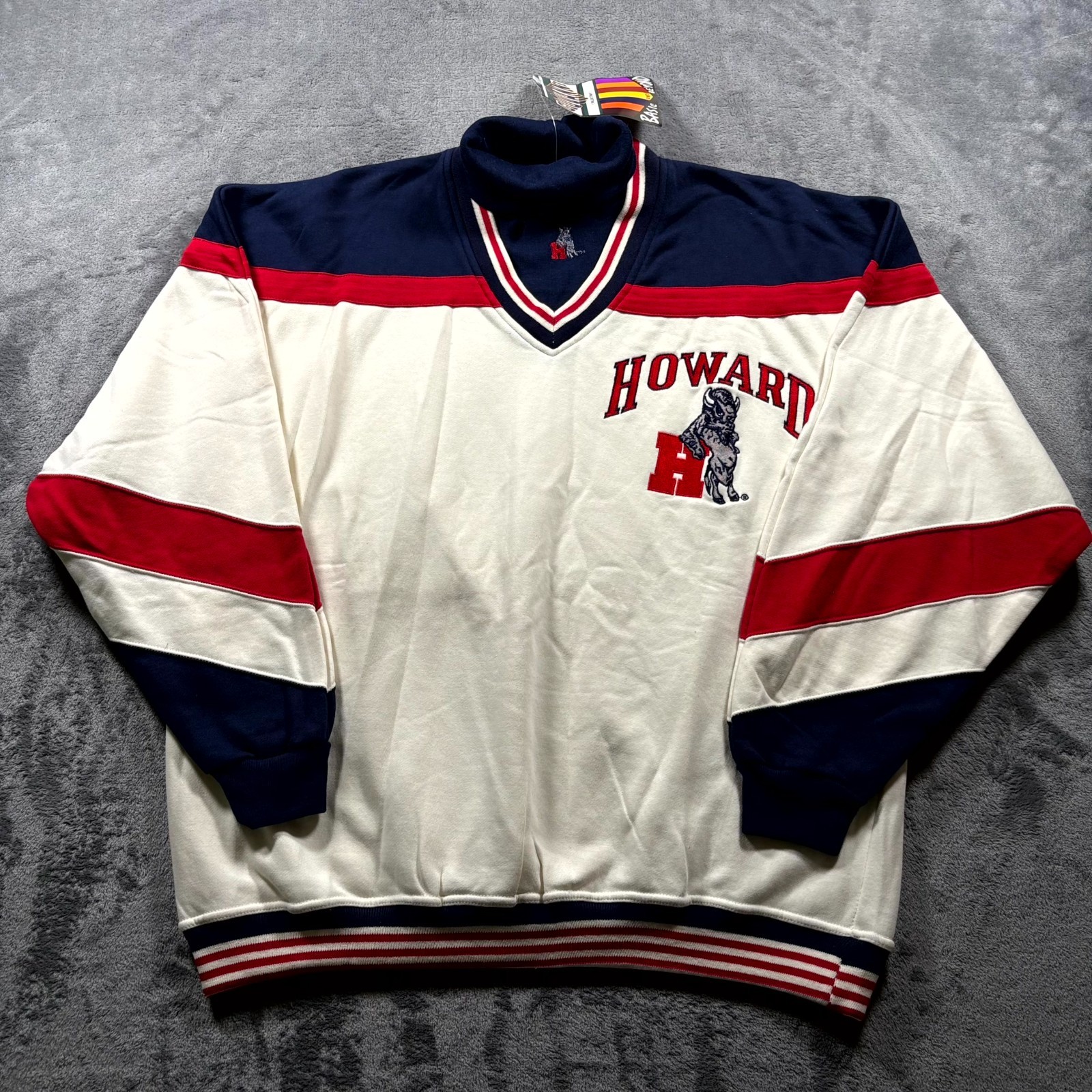 NEW Vintage Howard University Giovanni Sweatshirt Men\'s Cream Korean Made - 2XL