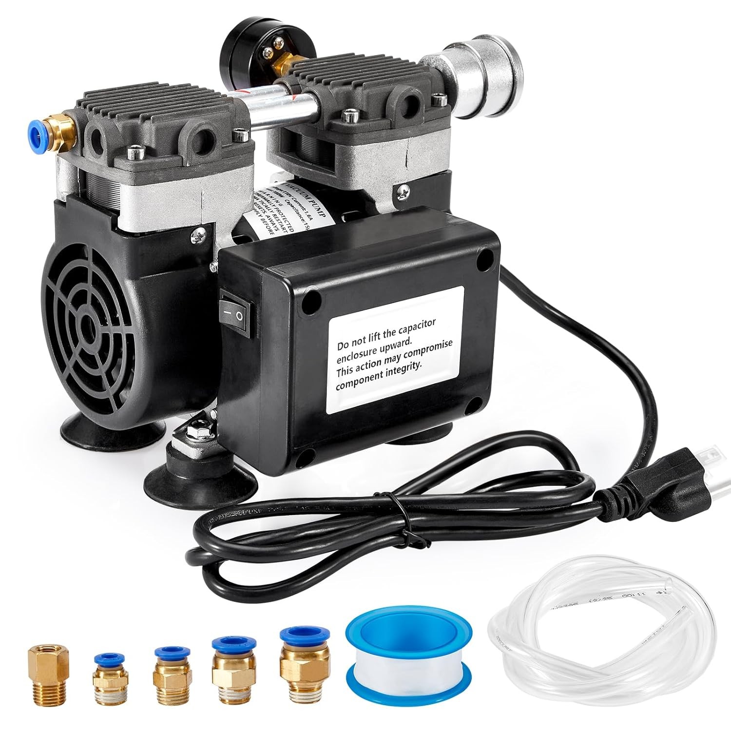 Lab Vacuum Pump 180W 50L/Min with Upgraded Capacitor for Lab Vacuum Filtration