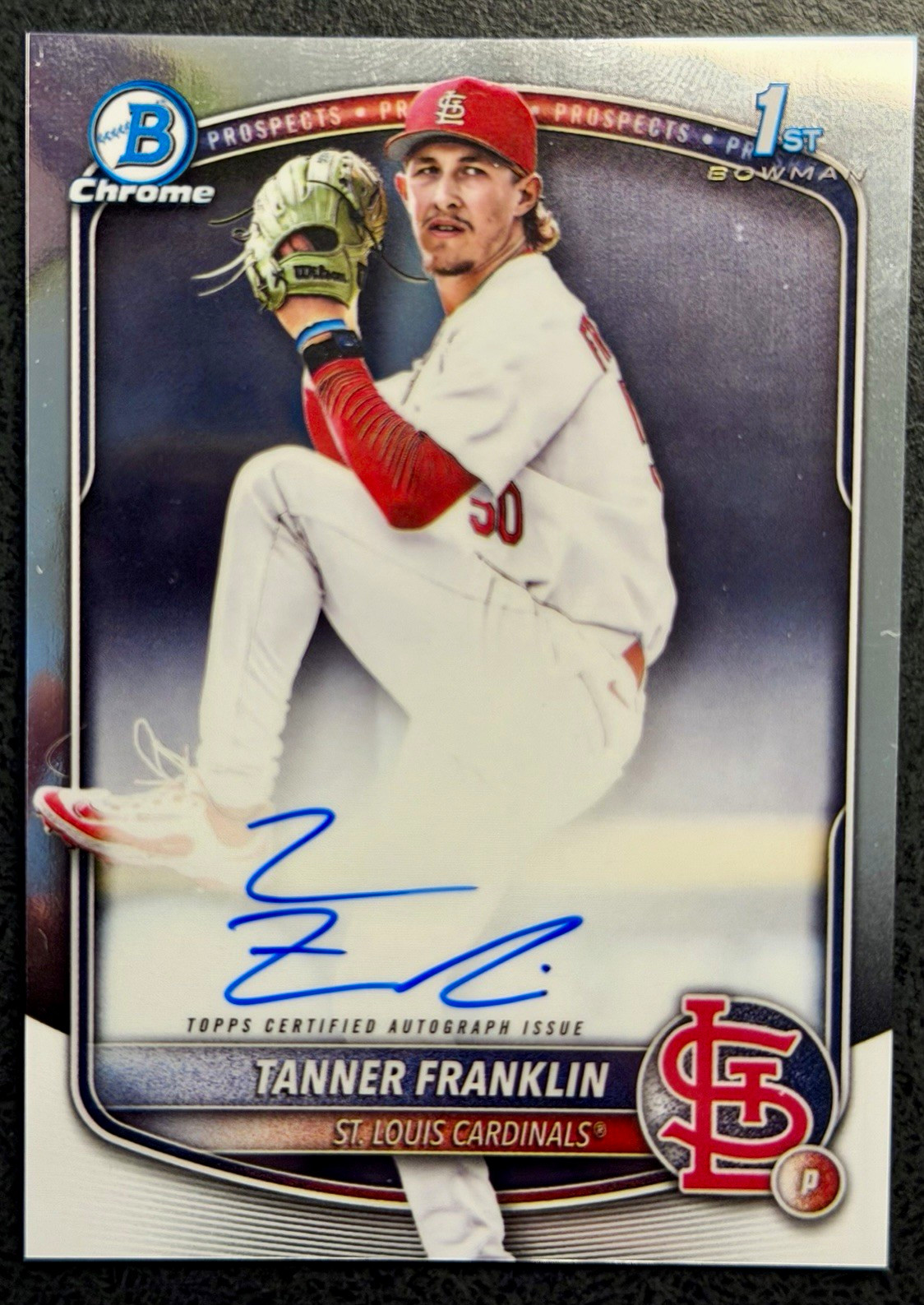 Topps 2025 Bowman Draft Chrome Tanner Franklin RC Auto #CPA-TF Topps 2025 Bowman Draft Chrome Tanner Franklin RC Auto #CPA-TF