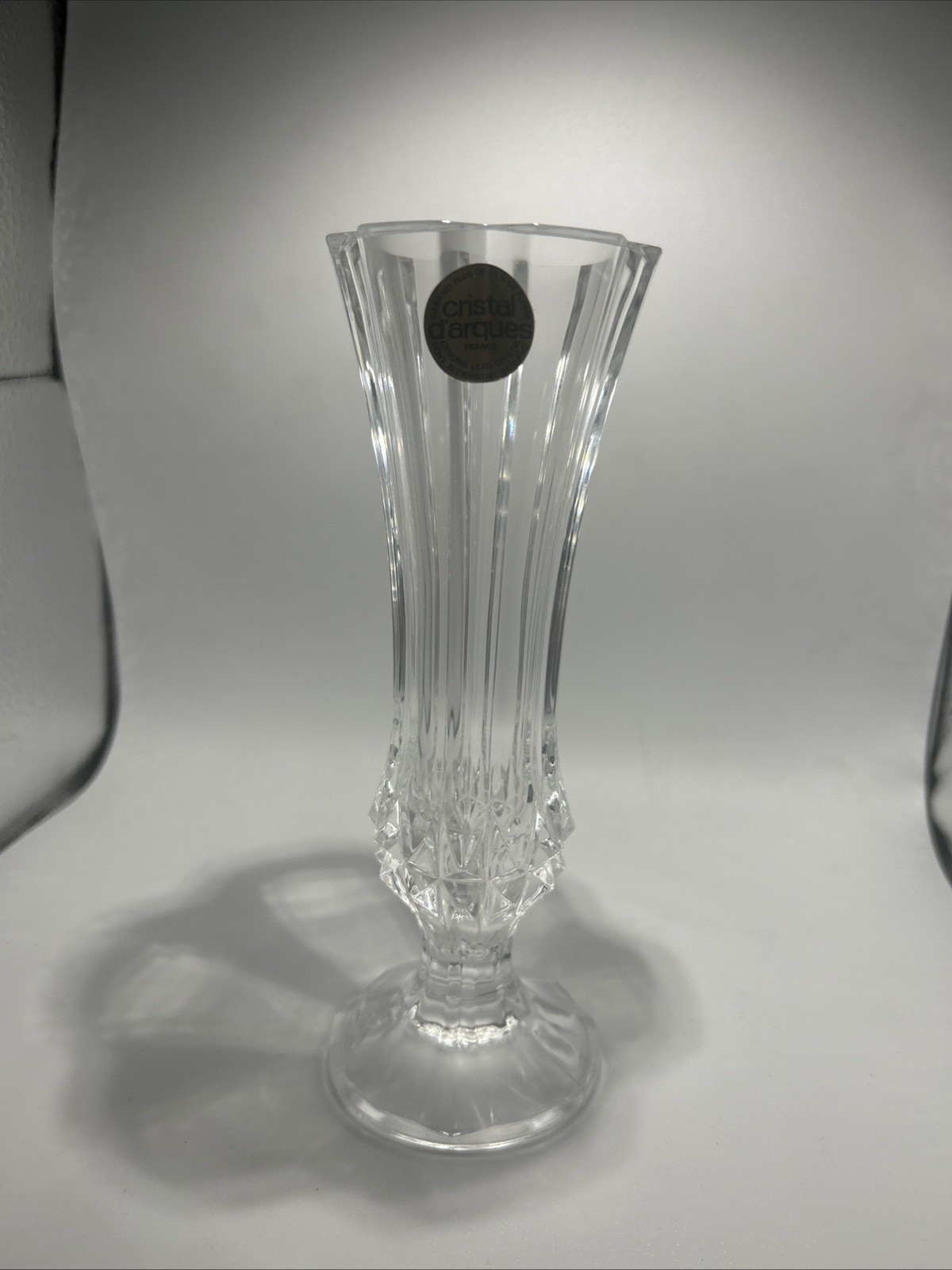 Vintage Cristal D\'Arques Bonneval J.G. Durand 24% Lead Crystal Bud Vase 6.75\