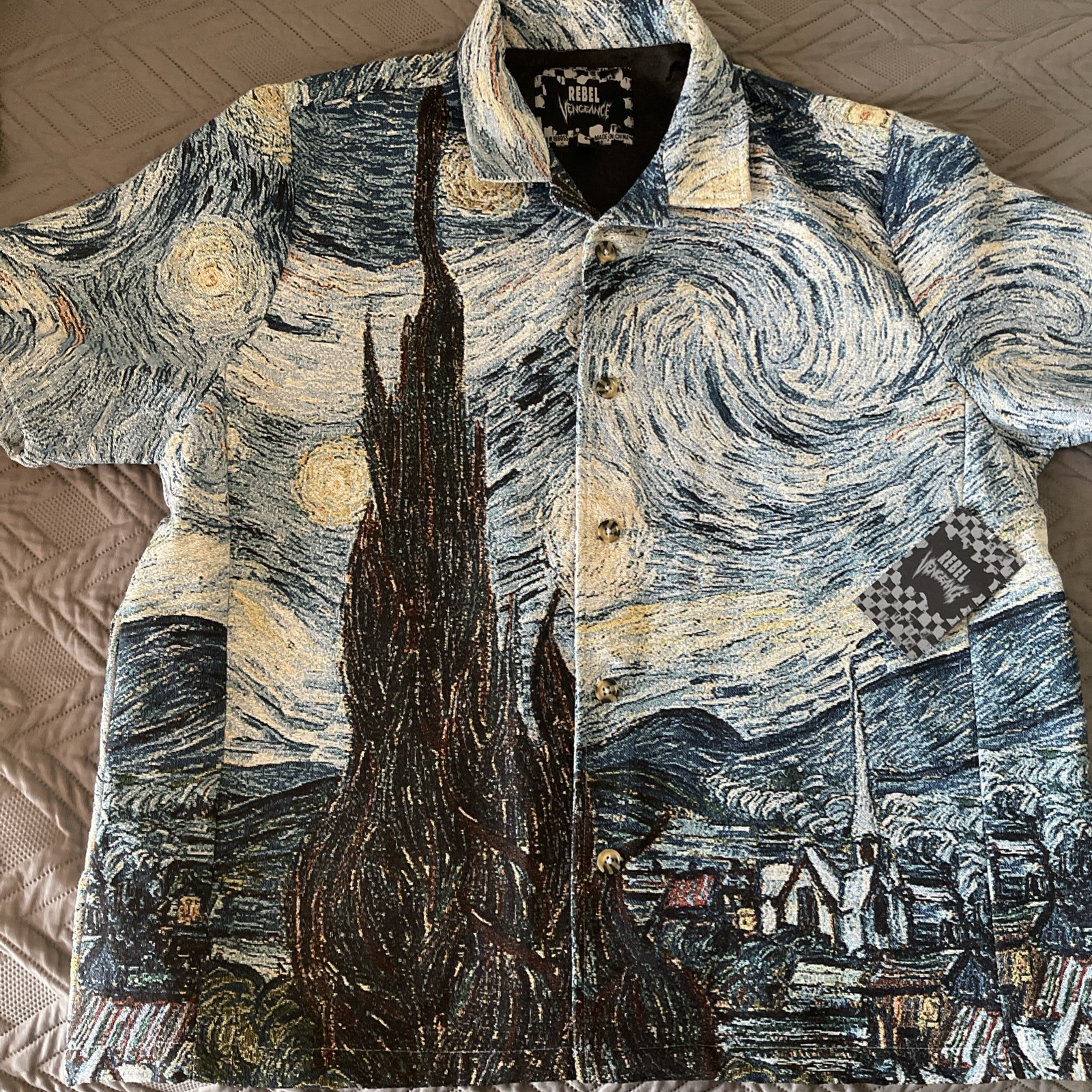 NWT Rebel Vengeance Starry Night Short Sleeve Button-Down Shirt Men’s Size XXL