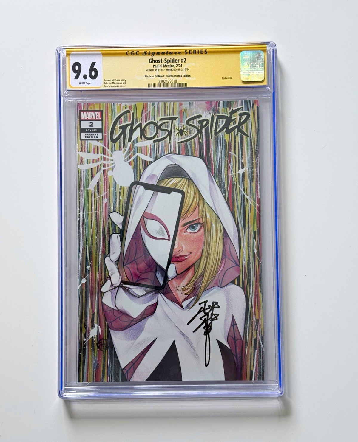 Ghost-Spider #2 Momoko Foil Variant CGC 9.6 SS Signed 2802429018
