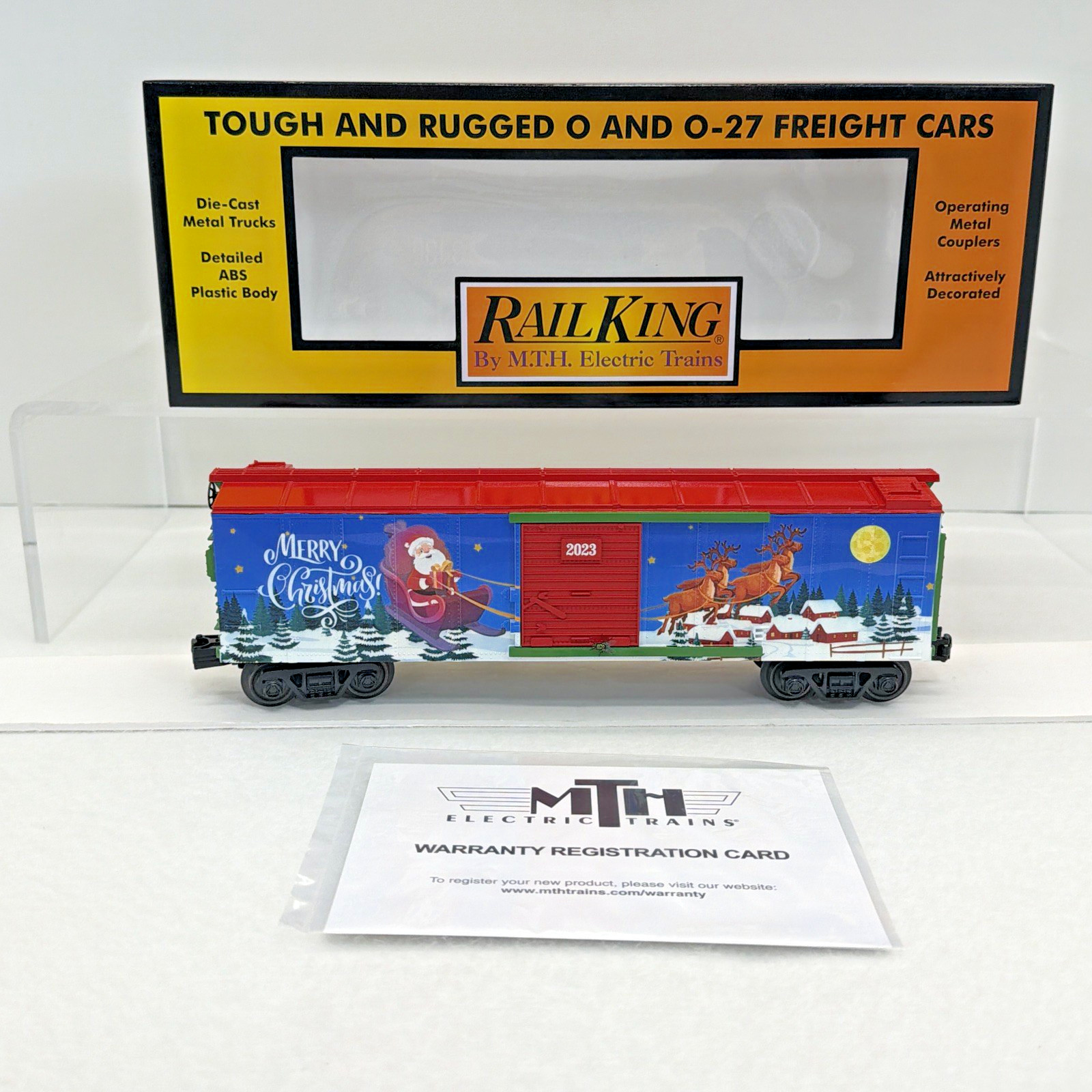 MTH RailKing 30-71154 Merry Christmas Santa 2023 Holiday Boxcar New O O-27 #2023