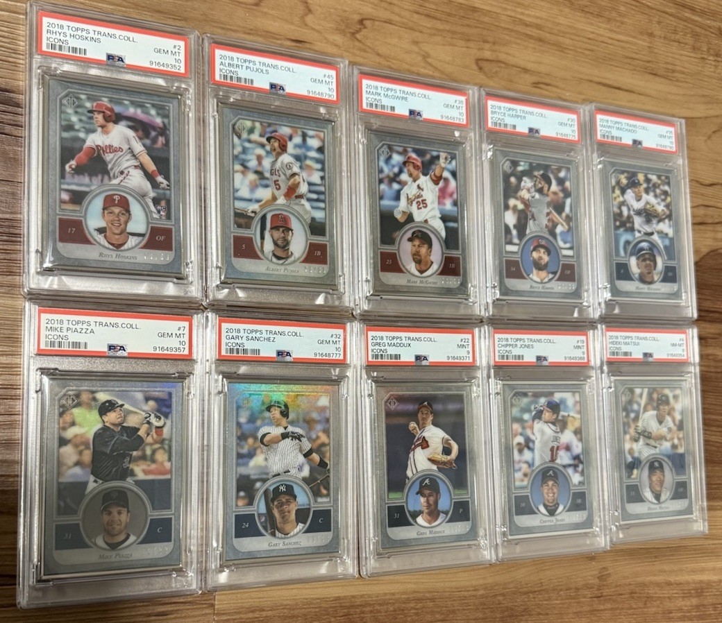 2018 Topps Transcendent Icons PSA Graded LOT 10 Cards MATCHING SERIAL 79/83 POP1