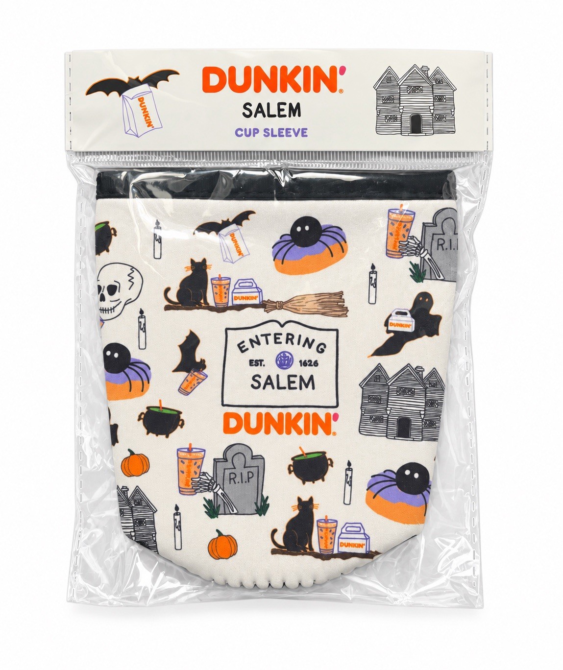 Dunkin Donuts Entering Salem Halloween Cup Sleeve New 2026 Limited Edition