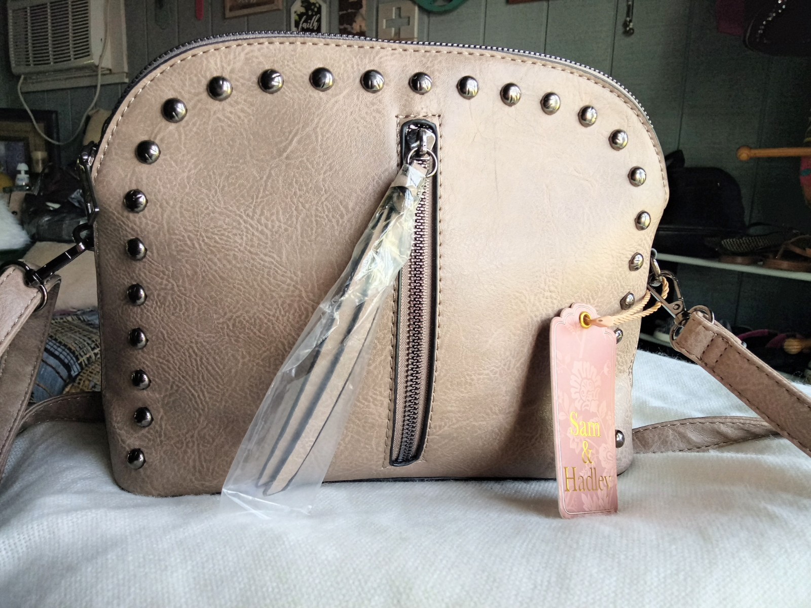 Sam And Hadley Distressed Vegan Faux Leather Crossbody Shoulder Indie Bag