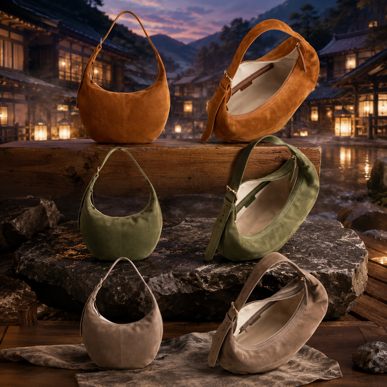 NEW Quince Italian Suede Crescent Shoulder Bag ALL COLORS NEW Quince Italian Suede Crescent Shoulder Bag ALL COLORS