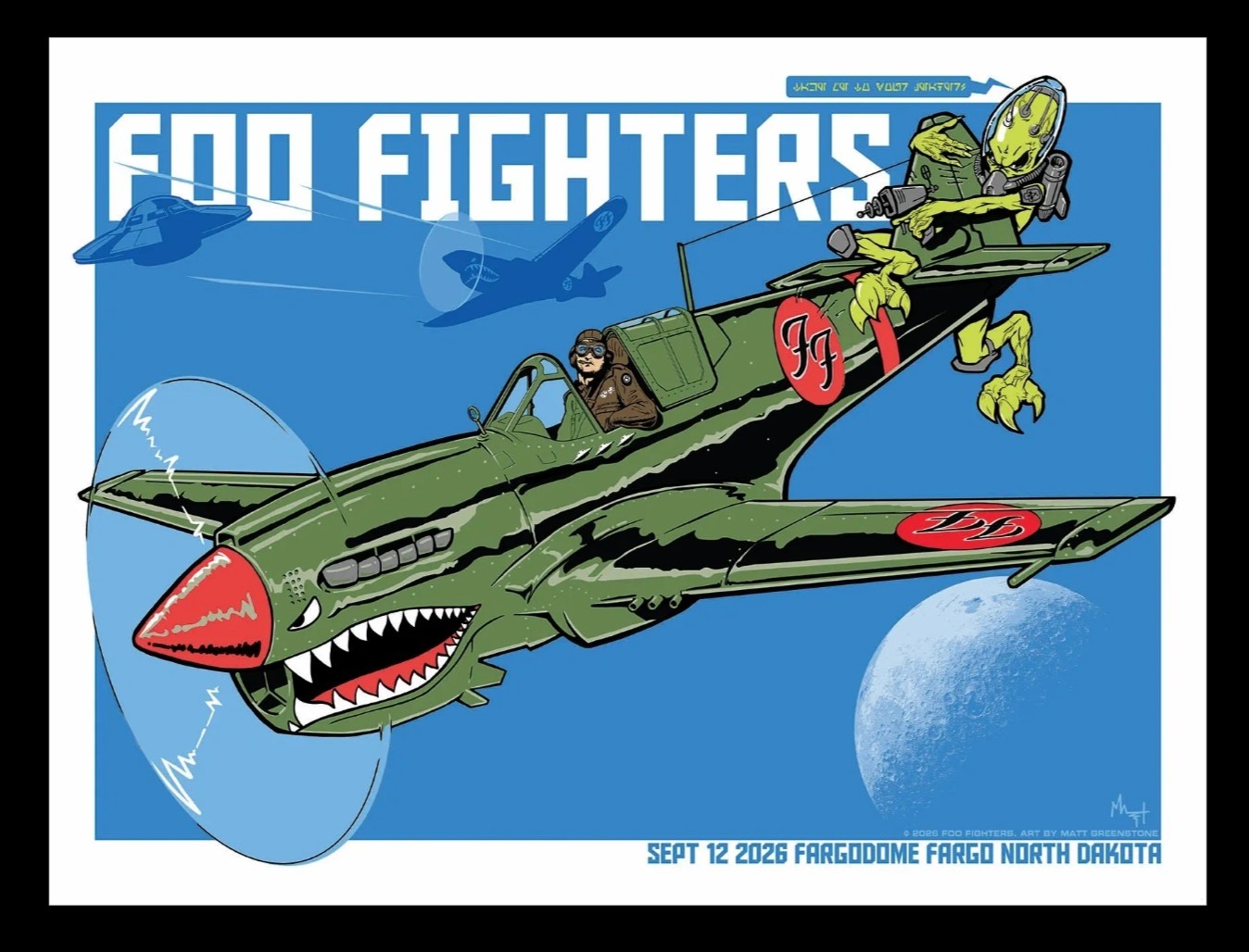 Foo Fighters Fargodome Fargo North Dakota official concert poster 2026 SOLD OUT Foo Fighters Fargodome Fargo North Dakota official concert poster 2026 SOLD OUT