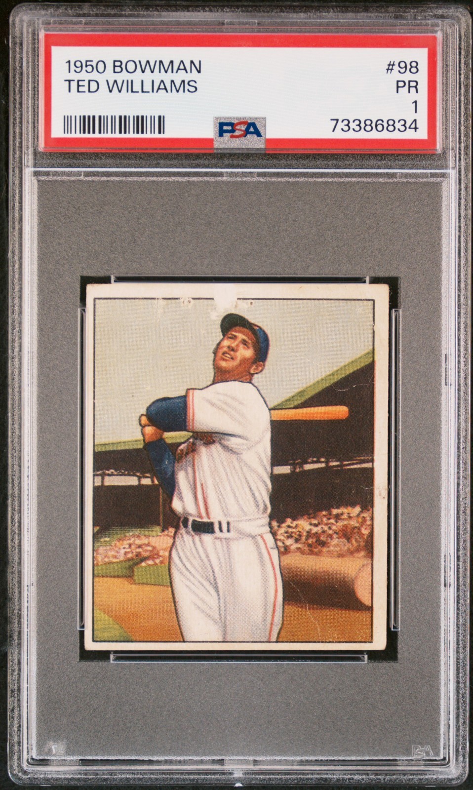 TED WILLIAMS - 1950 Bowman #98 - PSA 1 POOR - Boston Red Sox TED WILLIAMS - 1950 Bowman #98 - PSA 1 POOR - Boston Red Sox