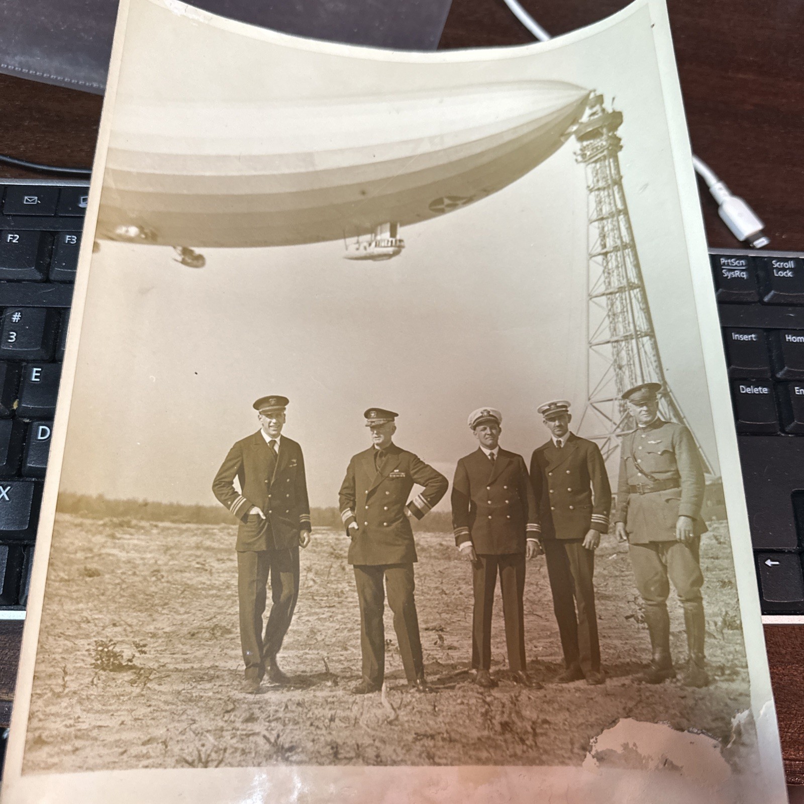 Officers Posing Before USS Shenandoah Before Leaving Lakehurst Naval Air Station