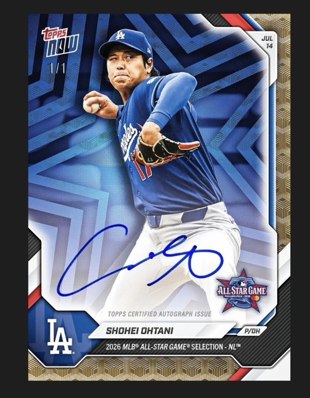 Shohei Ohtani 1/1 Auto Chance 2026 TOPPS NOW ALL STAR GAME