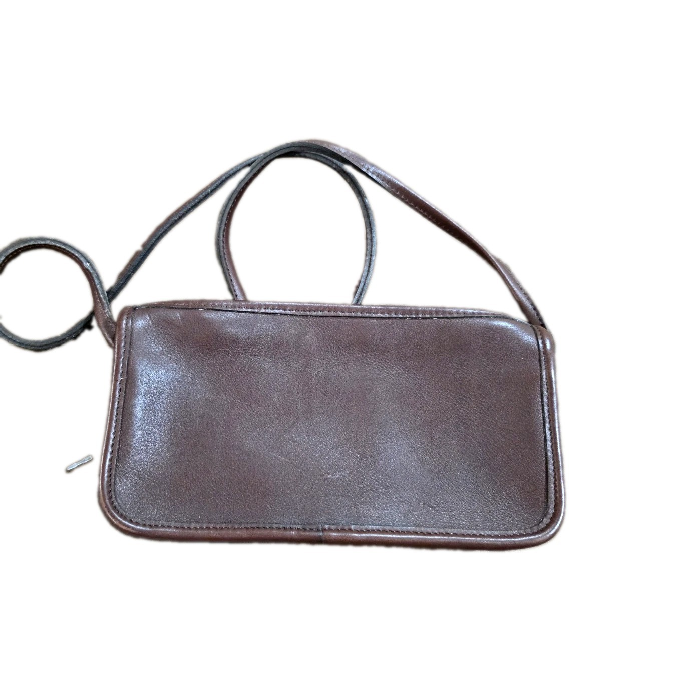 VTG COACH #9655 Small Zippered Brown Leather Crossbody 