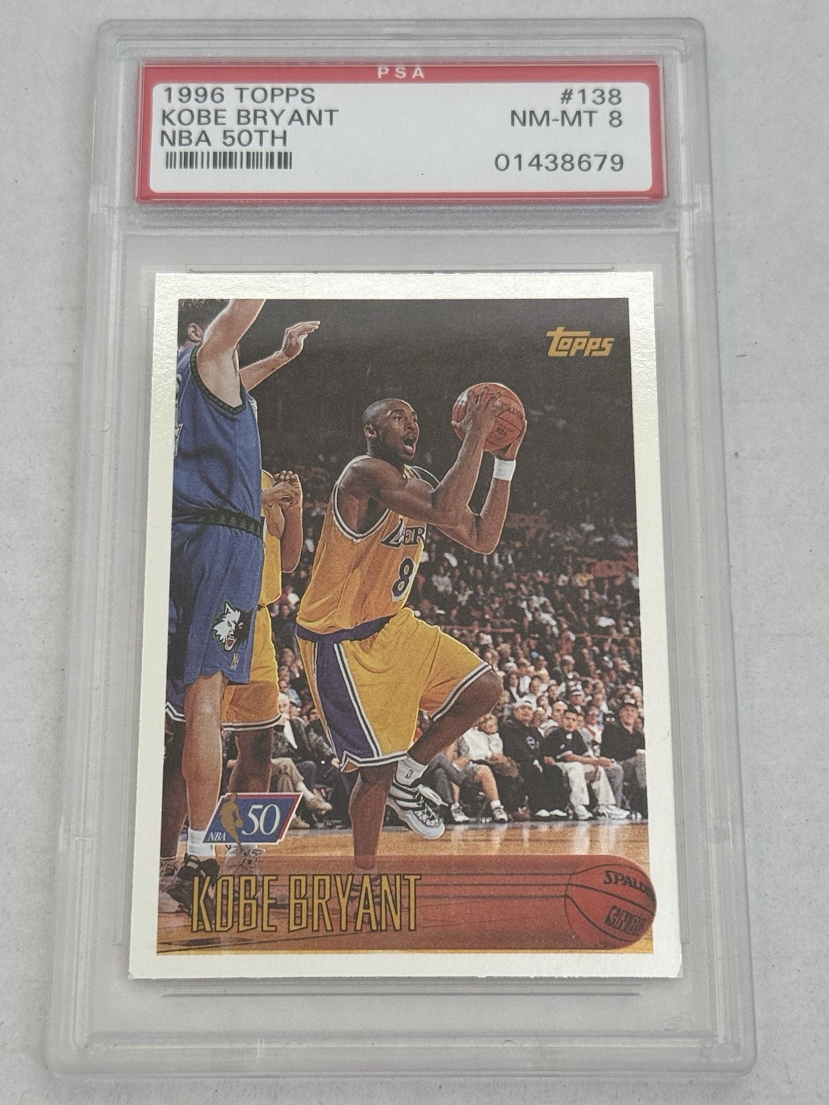 1996-97 Topps Kobe Bryant #138 NBA 50th Anniversary Foil Rookie RC PSA 8