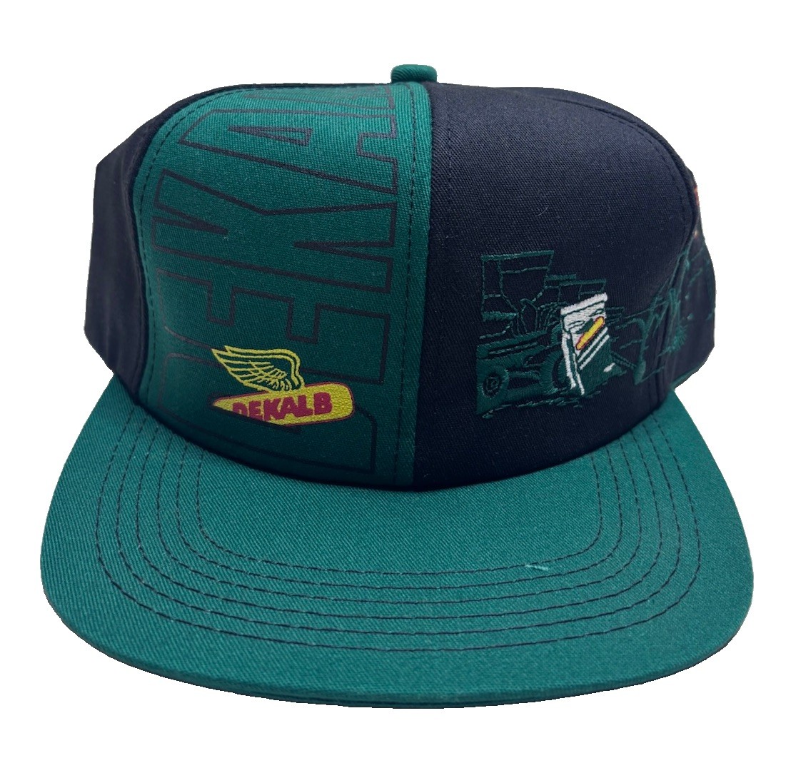 Vintage DeKalb Seed Ag Black Green Panel Trucker Hat Snapback K-Products USA
