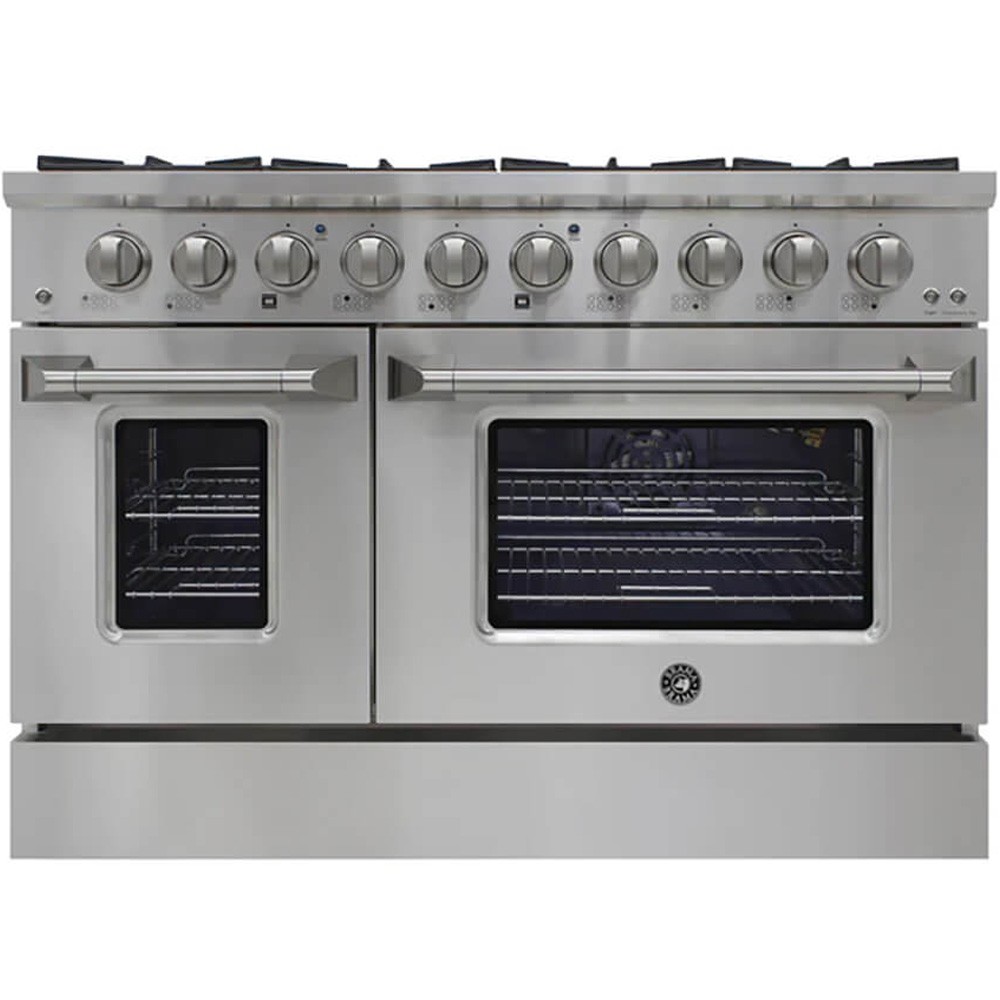 Brama 48 inch 6.7 Cu. Ft. Stainless Steel Dual-Fuel Slide-In Range