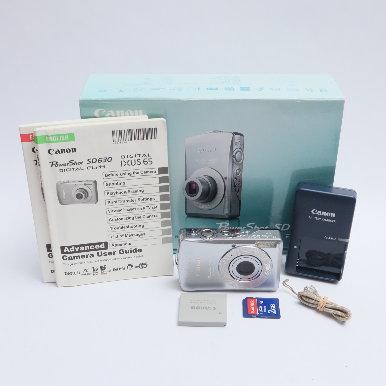 Canon PowerShot SD630 6MP Digital Point & Shoot Camera Bundle Fully Tested - USA