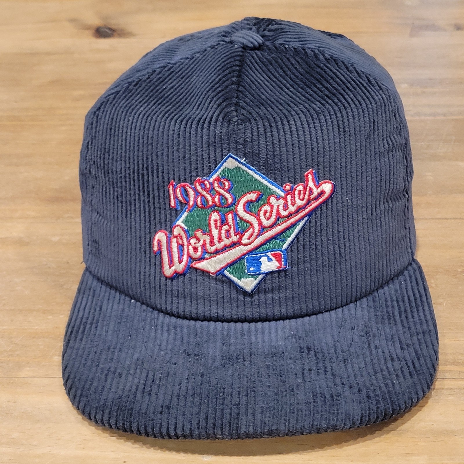 Vintage Los Angeles Dodgers 1988 World Series Corduroy Hat Made USA Blue MLB