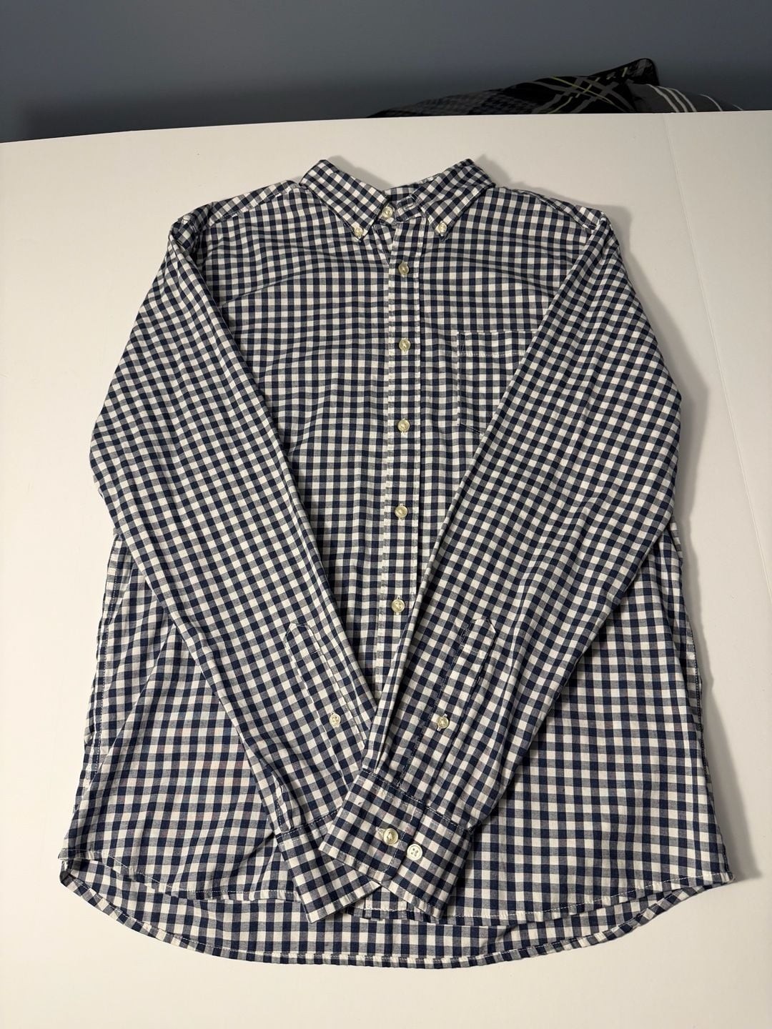 Sonoma Goods For Life Long Sleeve Button Down Shirt Size M Blue Gingham