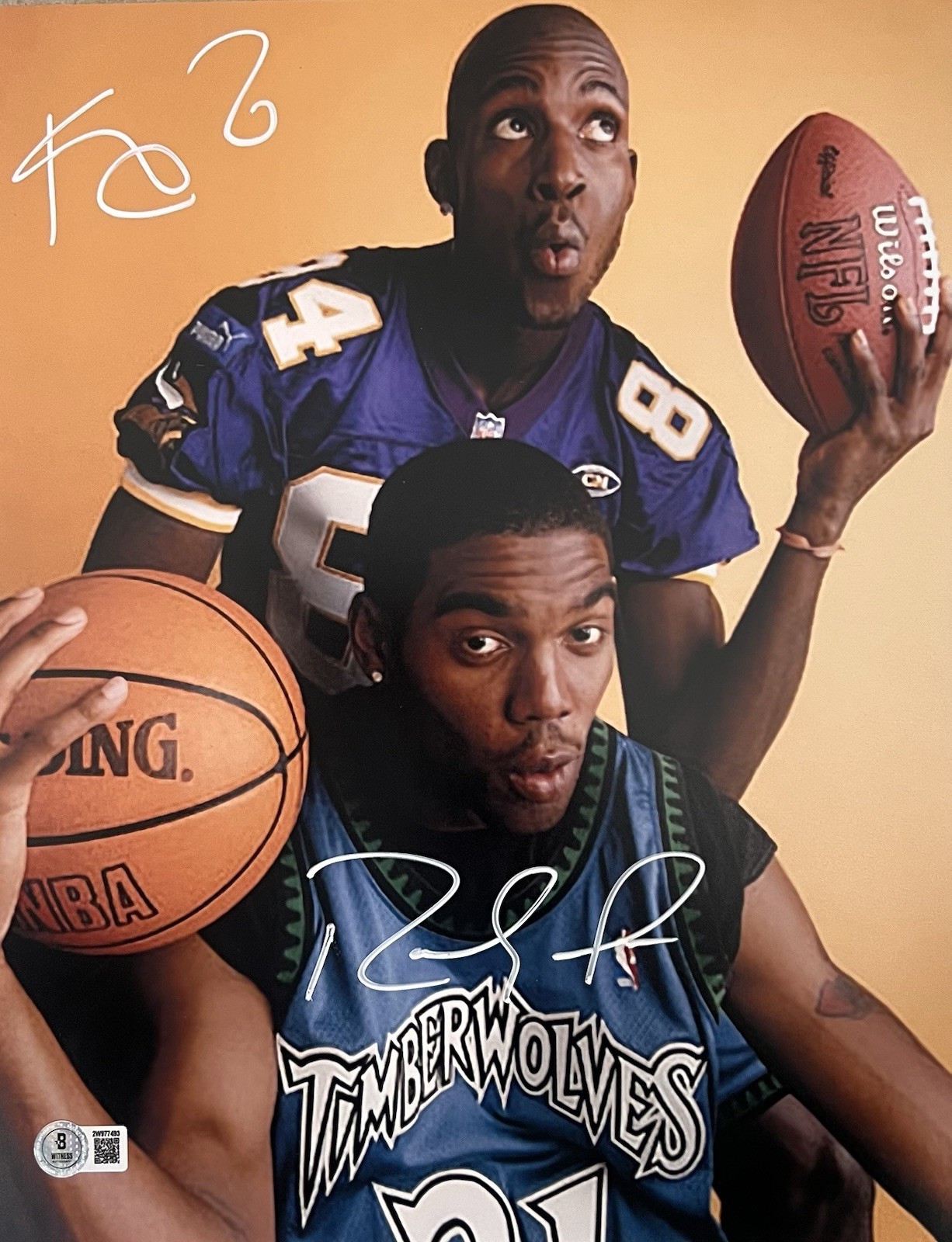 Randy Moss Kevin Garnett Signed Autographed 11x14 Photo Beckett BAS Randy Moss Kevin Garnett Signed Autographed 11x14 Photo Beckett BAS