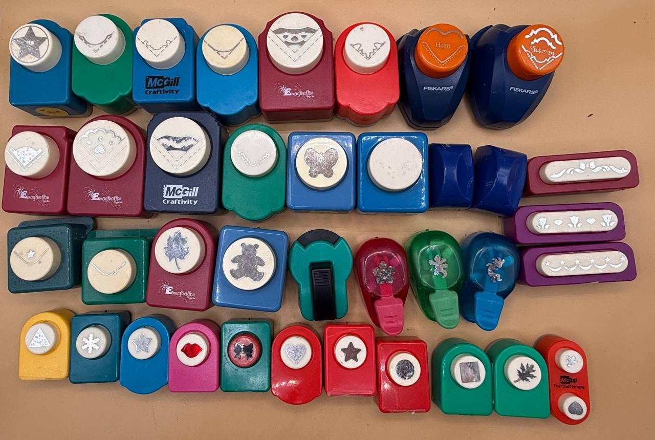 Large Lot of Medium Scrapbook Craft Paper Punches Fiskars McGill Emagination SR