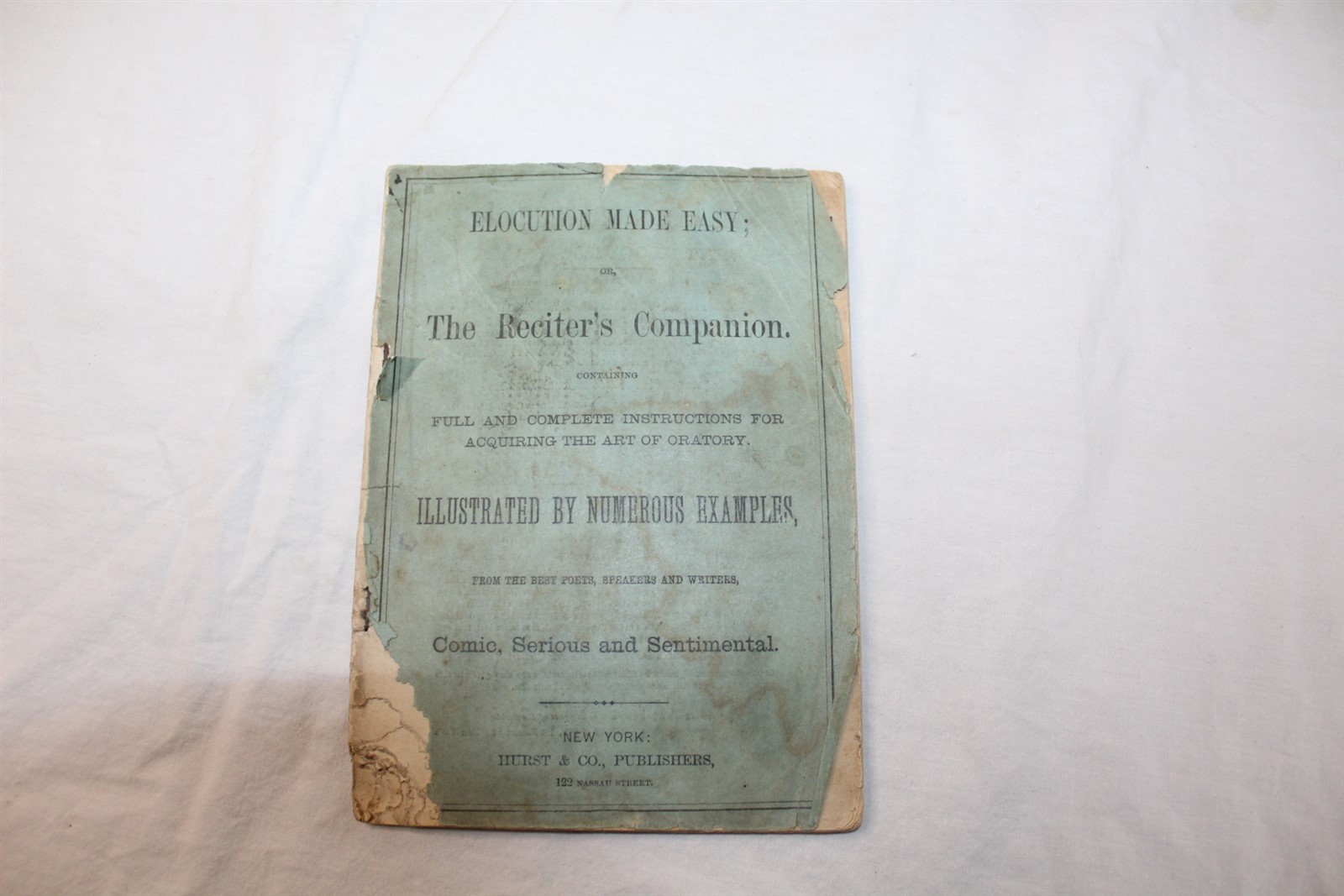 Antique 1900s The Reciter\'s Companion 64 Pages Hurst & Co. Publishing New York