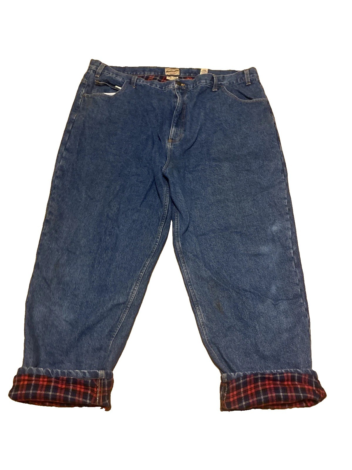 WearGuard Men’s 50x30 Flannel Lined Jeans Blue Denim Plaid Work Pants