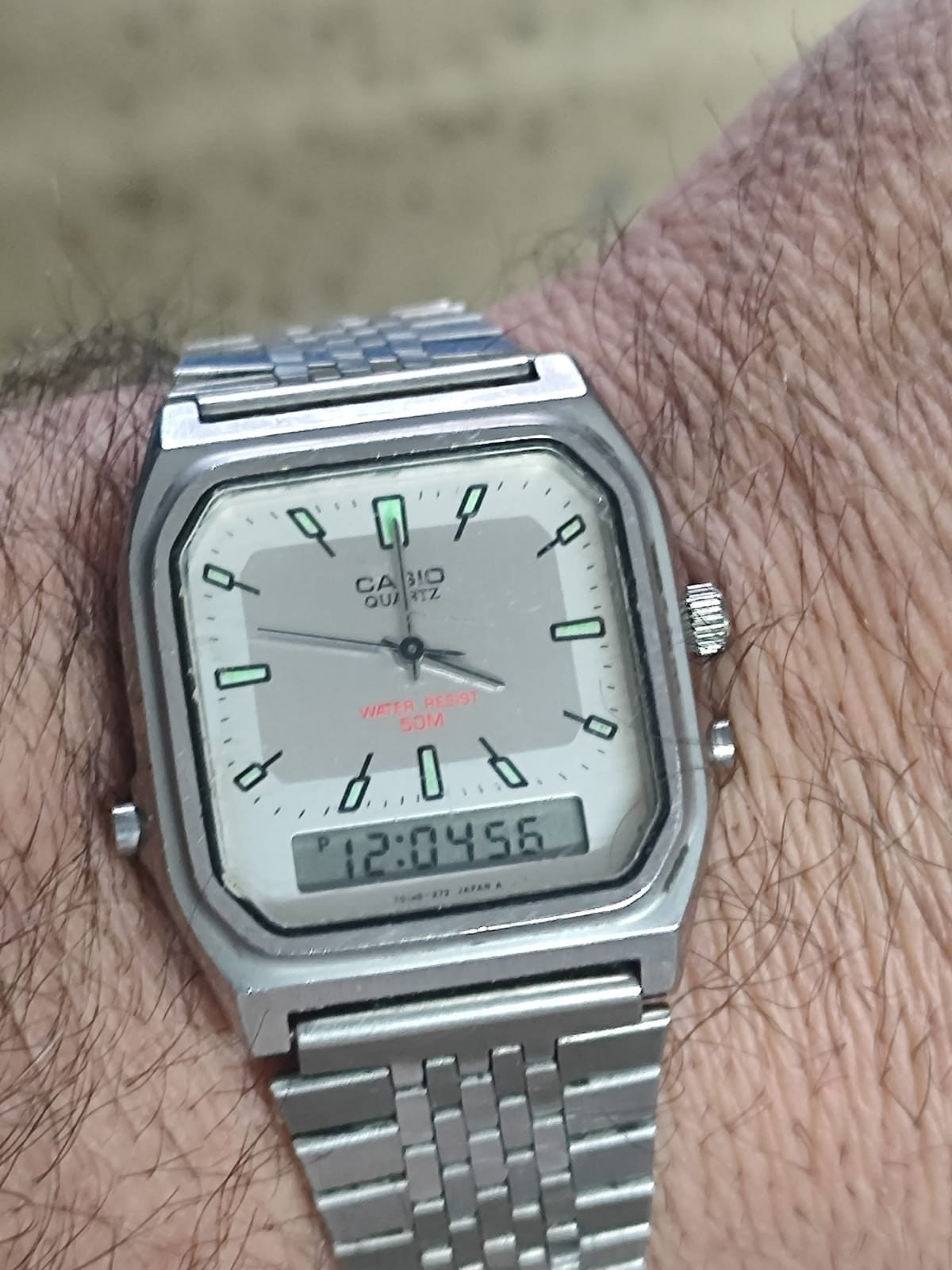 CASIO  ANALOG DIGITAL ALARM CHRONOGRAPH WATCH AQ-350WB mod 305 Japan work Y