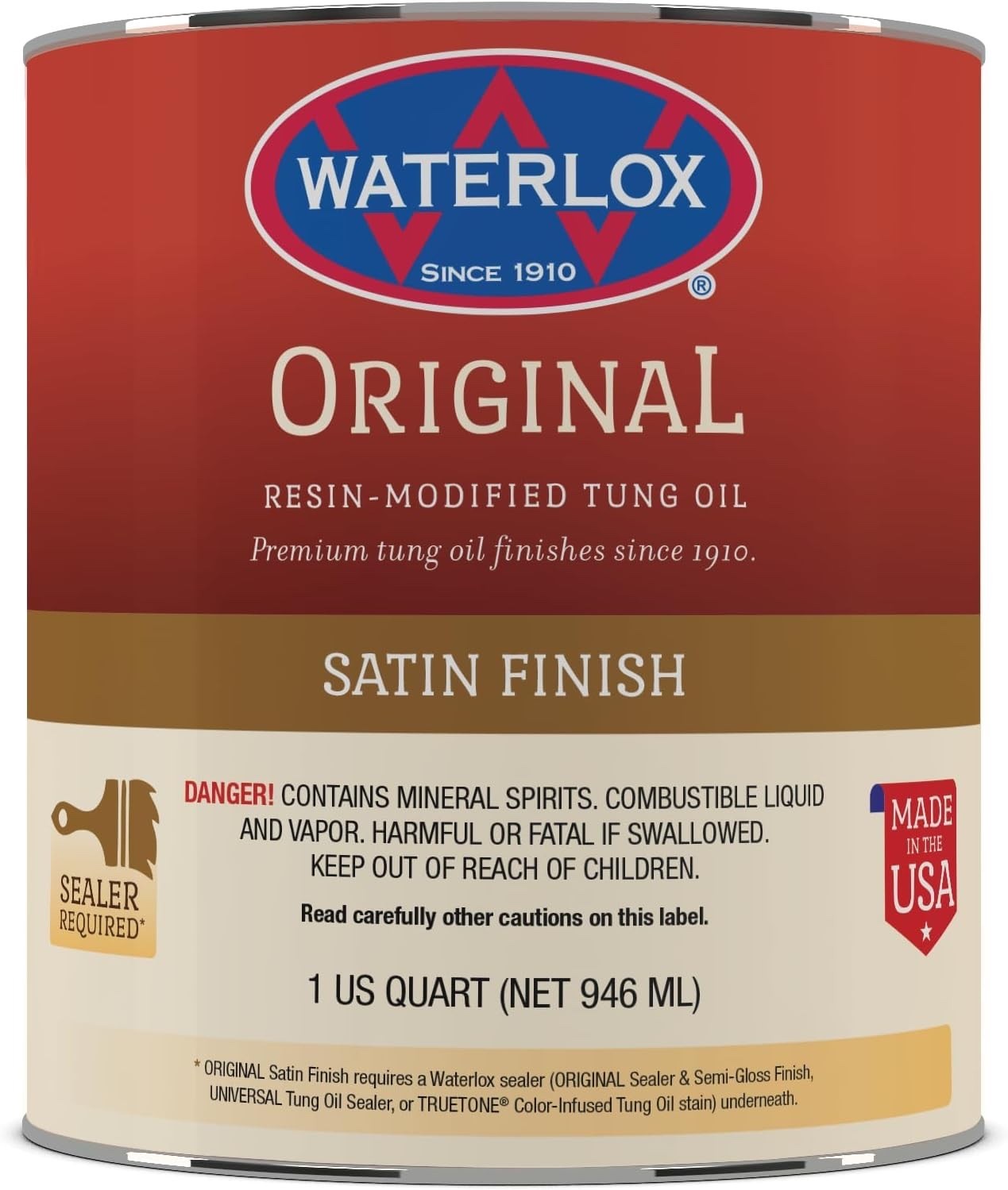Waterlox TB 6044 Original Satin Quart, Finish, Quart Waterlox TB 6044 Original Satin Quart, Finish, Quart