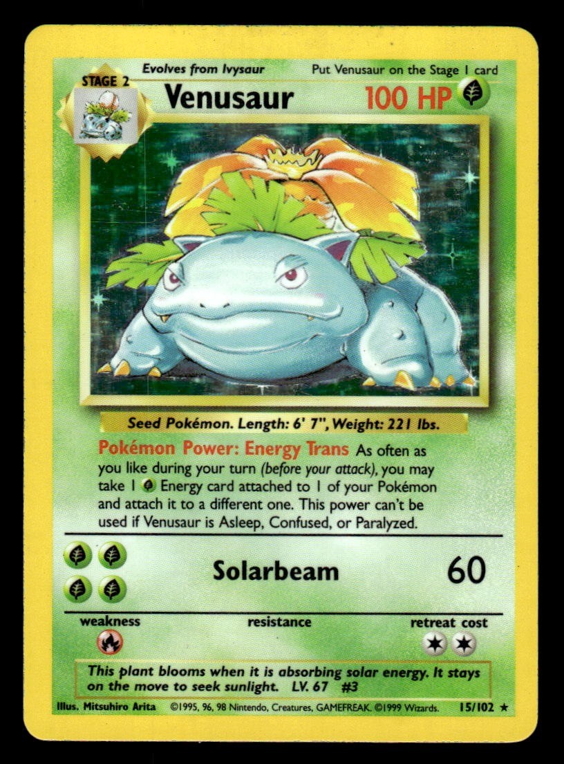 Pokemon TCG Base Set #015/102 Venusaur LP+