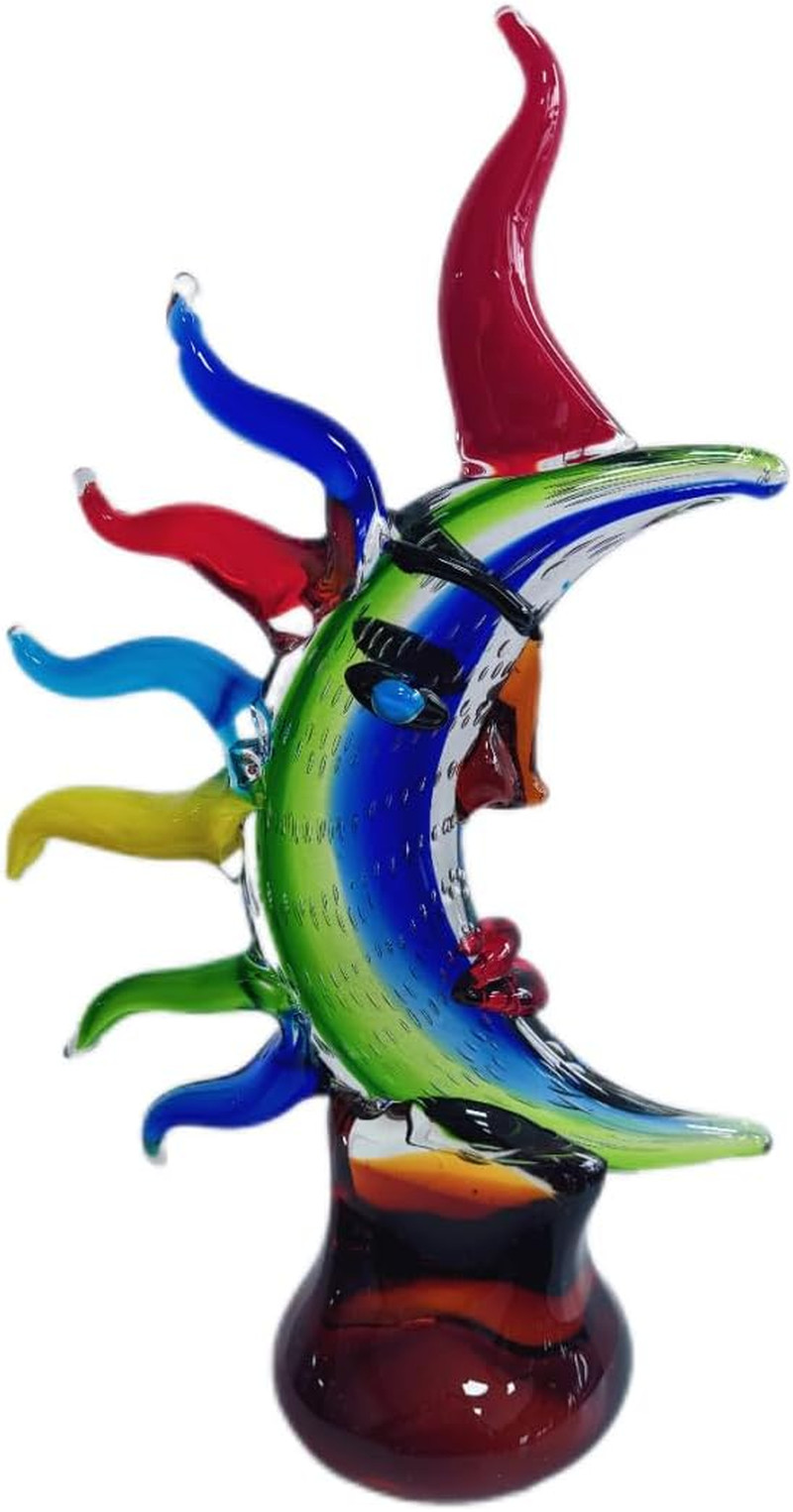 Murano-Style Hand Blown Art Glass Face Sculpture - 16.93\