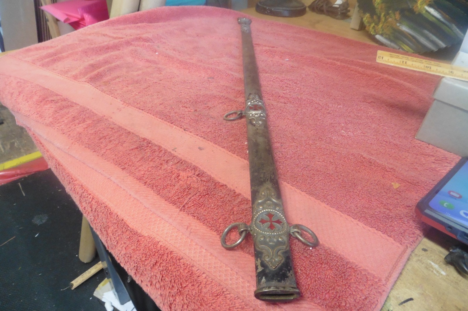 Antique Scabbard Mason Knights templar 19th century freemason christian 30