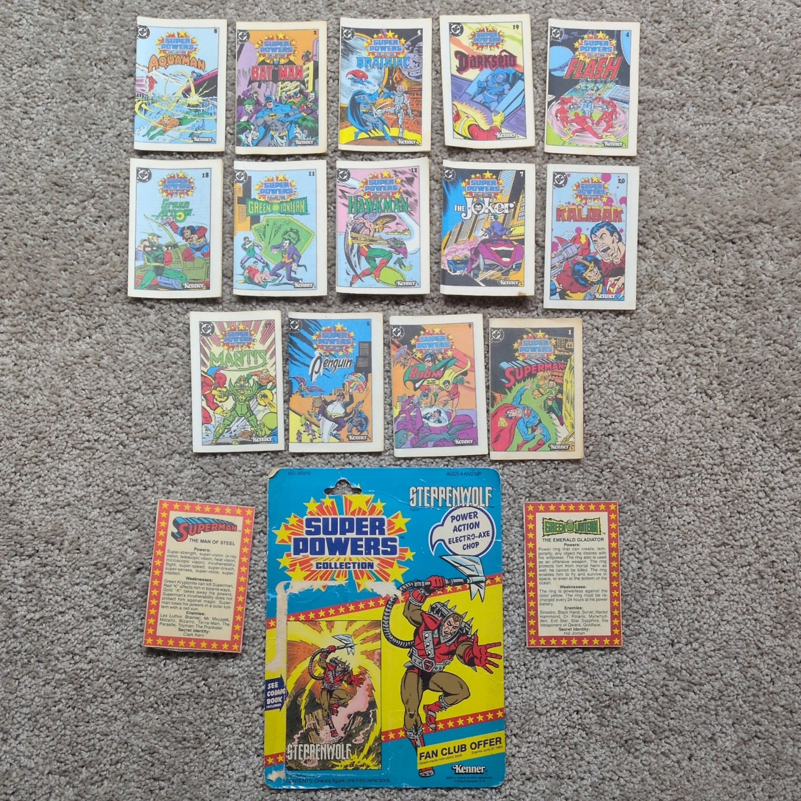 1984 Super Powers Lot of 14 Mini Comics Kenner Aquaman Hawkman Brainiac & More