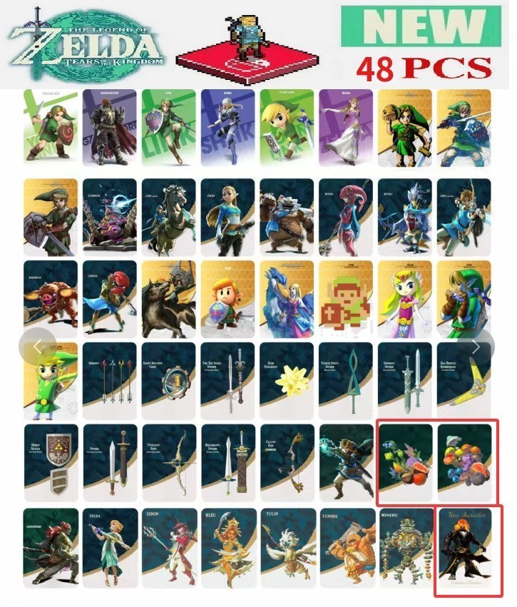 48pcs/set BOTW TOTK Zelda Tears of the Kingdom Mini NFC Cards for Switch 2 Wii U 48pcs/set BOTW TOTK Zelda Tears of the Kingdom Mini NFC Cards for Switch 2 Wii U
