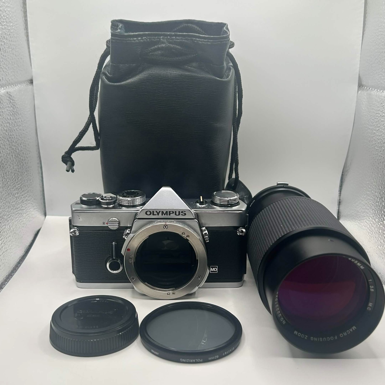 Olympus OM-1 35mm SLR Film Camera Vivitar 75-205mm f/3.8 Lens - Tested