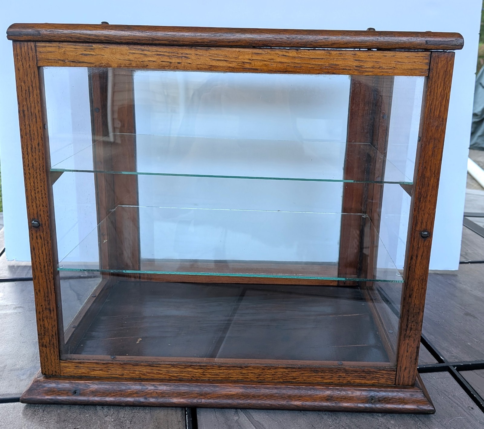 Antique Oak Display Case Countertop Glass Shelf General Store Cabinet Showcase Antique Oak Display Case Countertop Glass Shelf General Store Cabinet Showcase