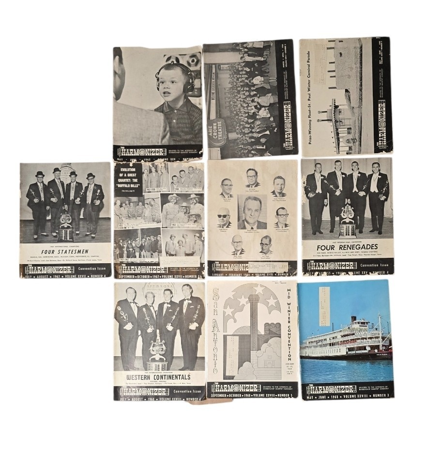 Vintage The Harmonizer Magazine Lot 10 Issues 1960s Barbershop Quartet SPEBSQSA Vintage The Harmonizer Magazine Lot 10 Issues 1960s Barbershop Quartet SPEBSQSA