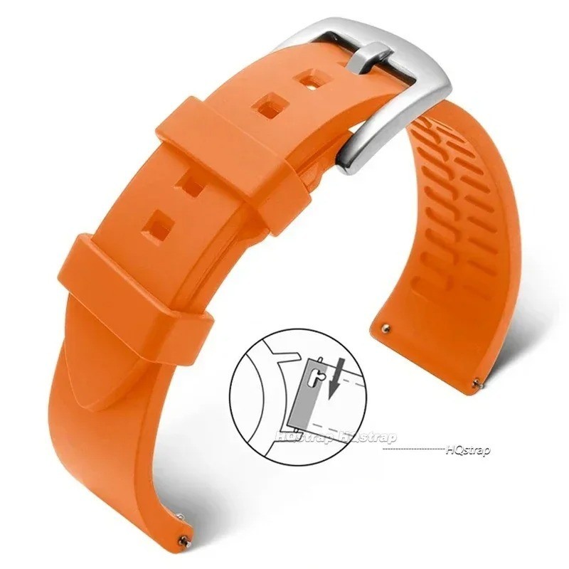 18/19/20/21/22/24mm Silicone Watch Band Quick Release Sports Replacement Strap