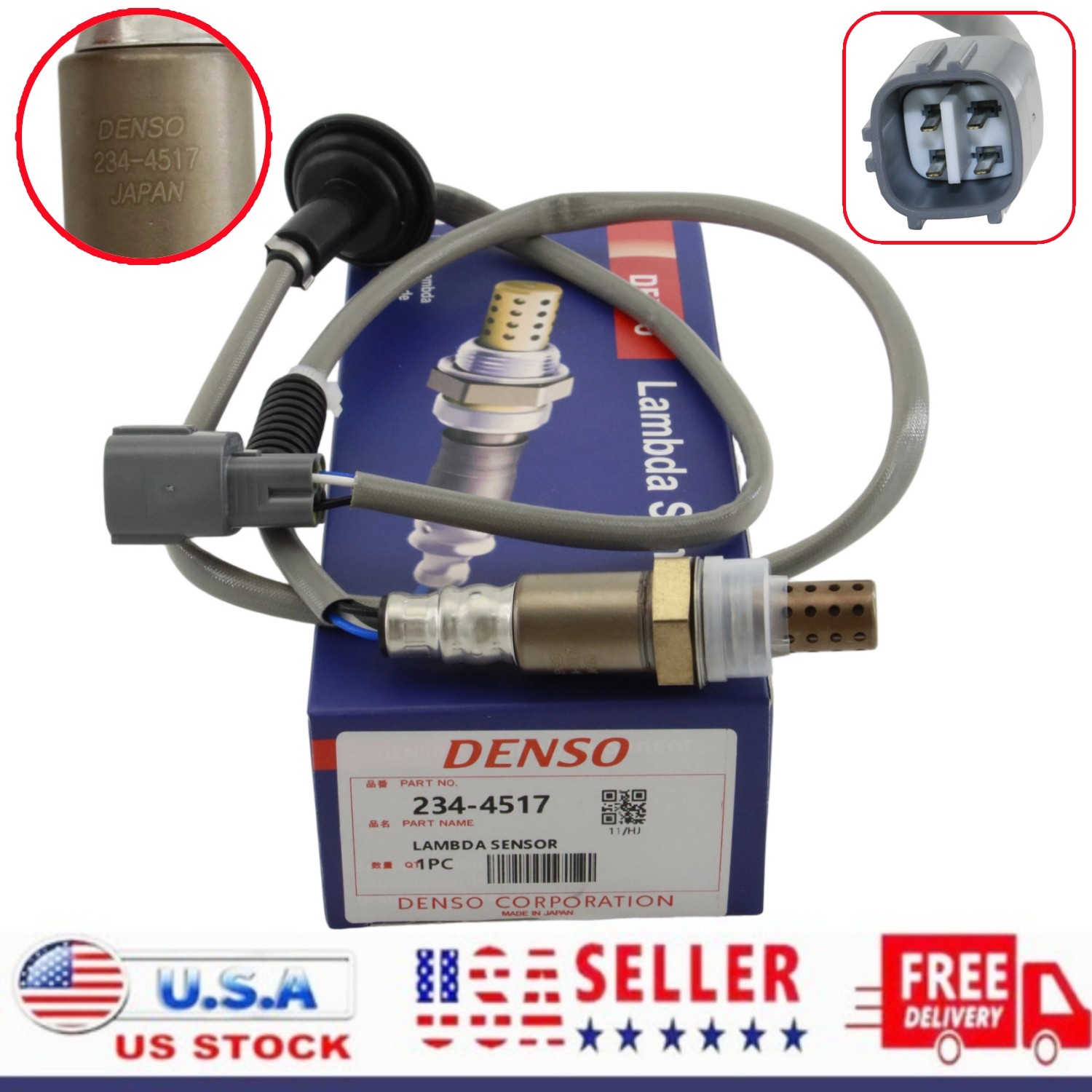 234-4517 Denso Downstream Oxygen O2 Sensor For 2001-2005 Lexus IS300 3.0L L6 