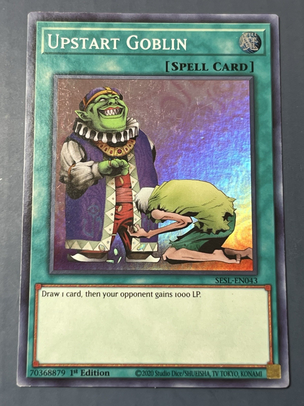 Yugioh Upstart Goblin SESL-EN043 Super Rare 1st Edition LP