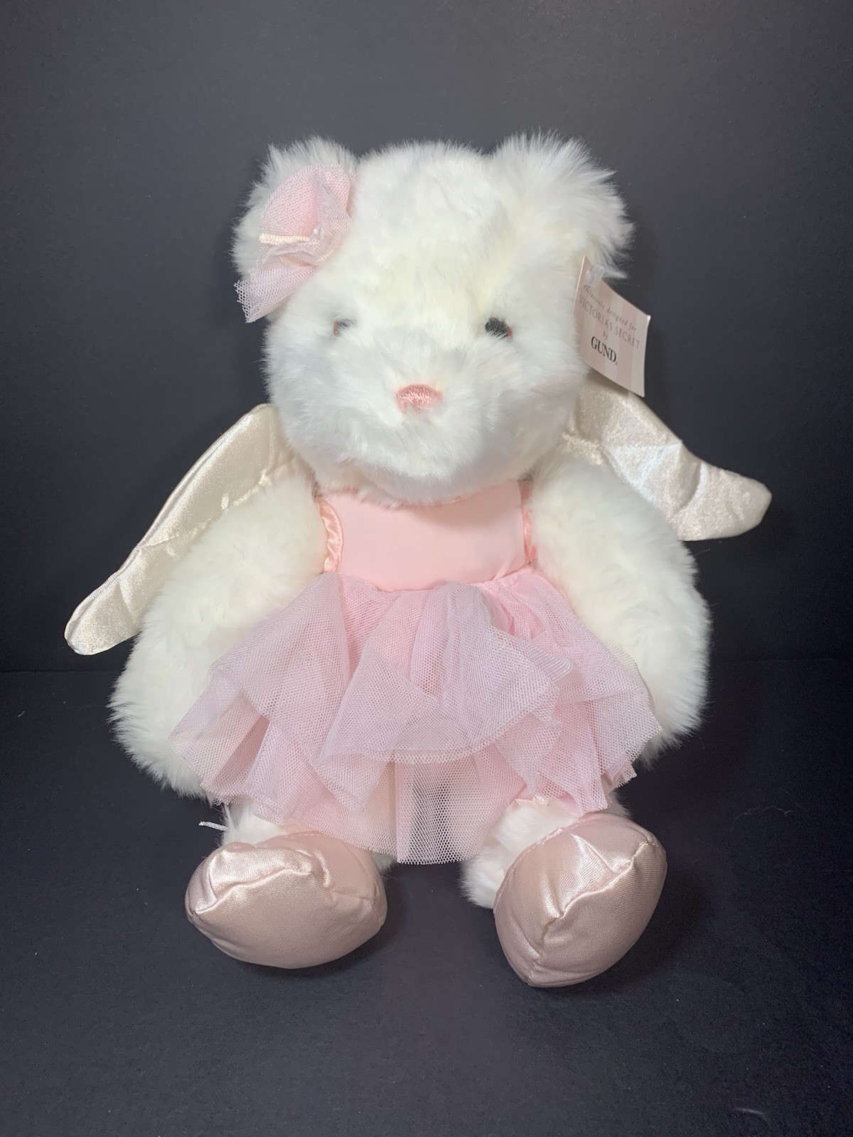 GUND Victoria's Secret White Pink Angel Ballerina Teddy Bear 13” w/ TAGS GUND Victoria's Secret White Pink Angel Ballerina Teddy Bear 13” w/ TAGS