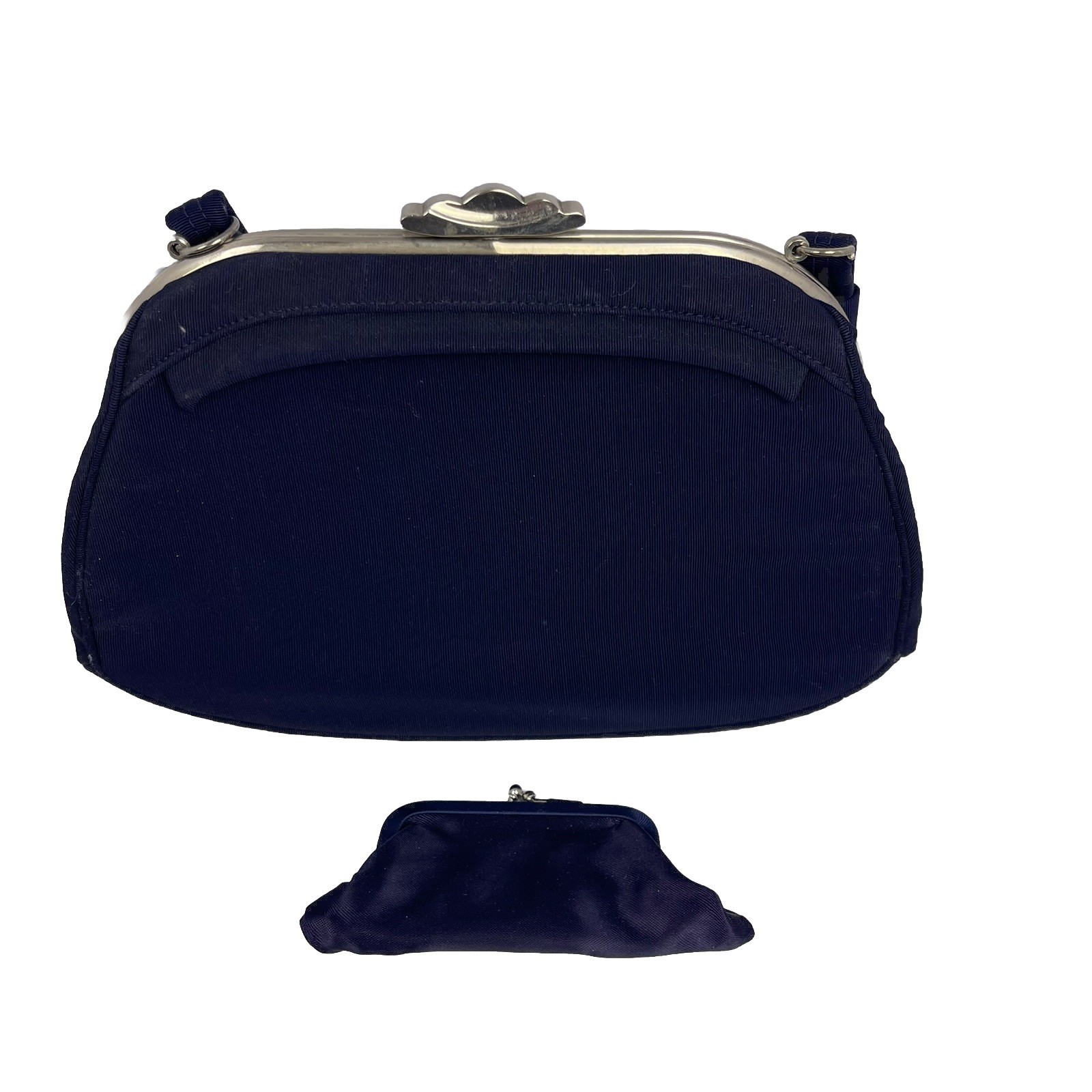 VTG 1940\'s Garay Black Evening Bag w Coin Purse Clasp Closure Wedding Costume