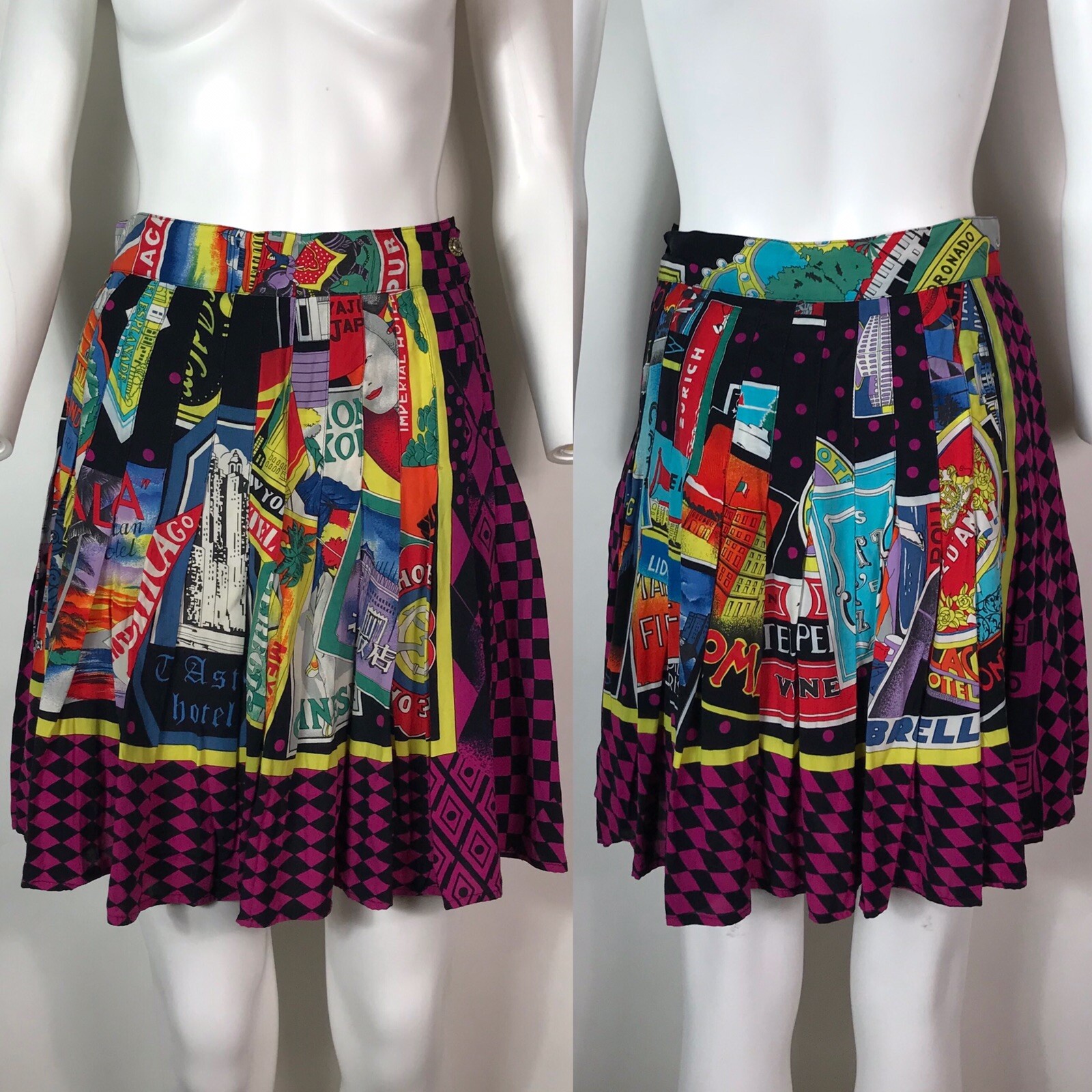 Vtg Gianni Versace Purple Pleated Skirt M Vtg Gianni Versace Purple Pleated Skirt M