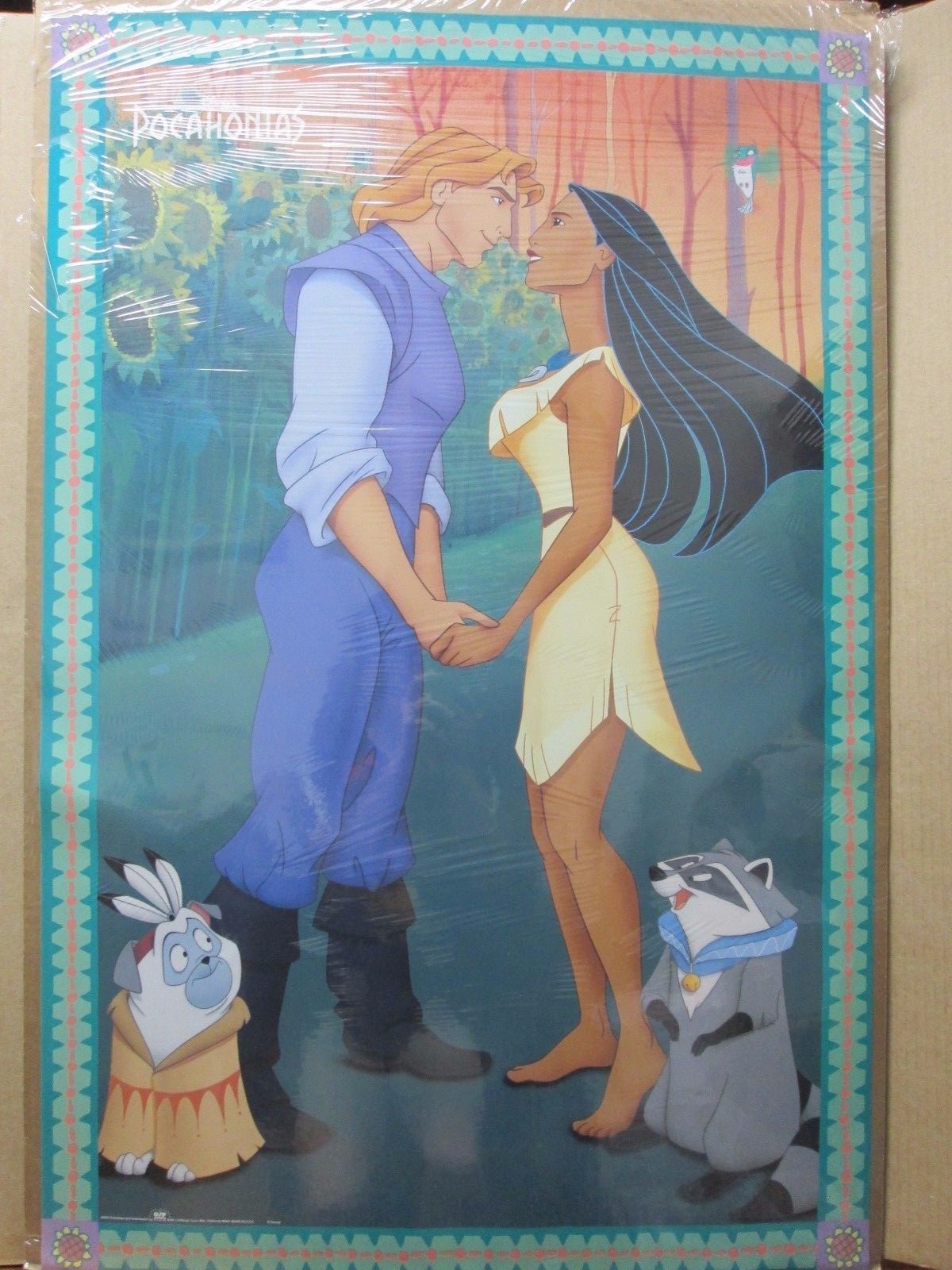 vintage Pocahontas and John Smith Disney poster Walt Disney 12227 vintage Pocahontas and John Smith Disney poster Walt Disney 12227