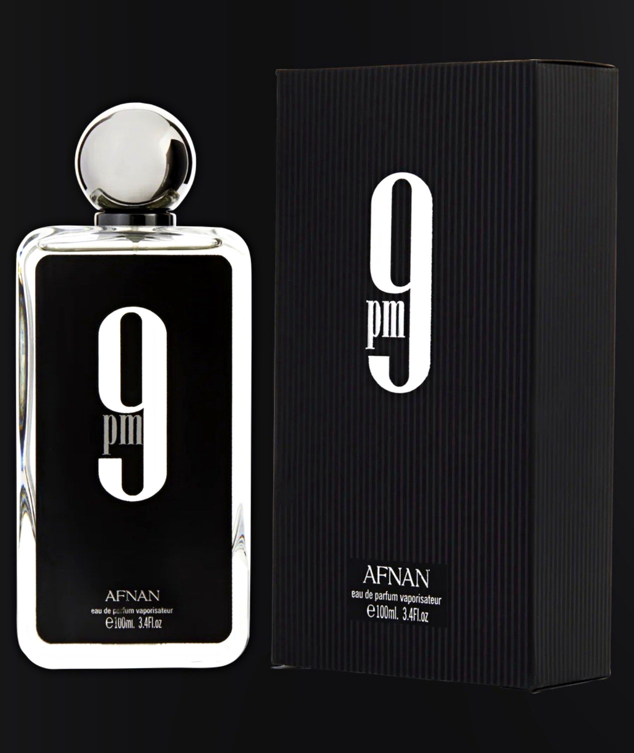Afnan 9 PM Eau de Parfum Spray, Regular Size 3.4 fl oz (100 mL)