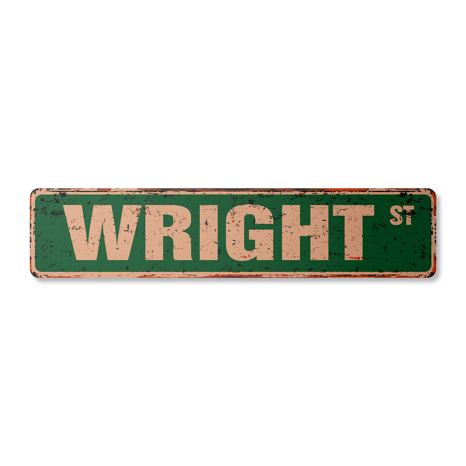 WRIGHT Vintage Street Sign Childrens Name Room Metal Sign