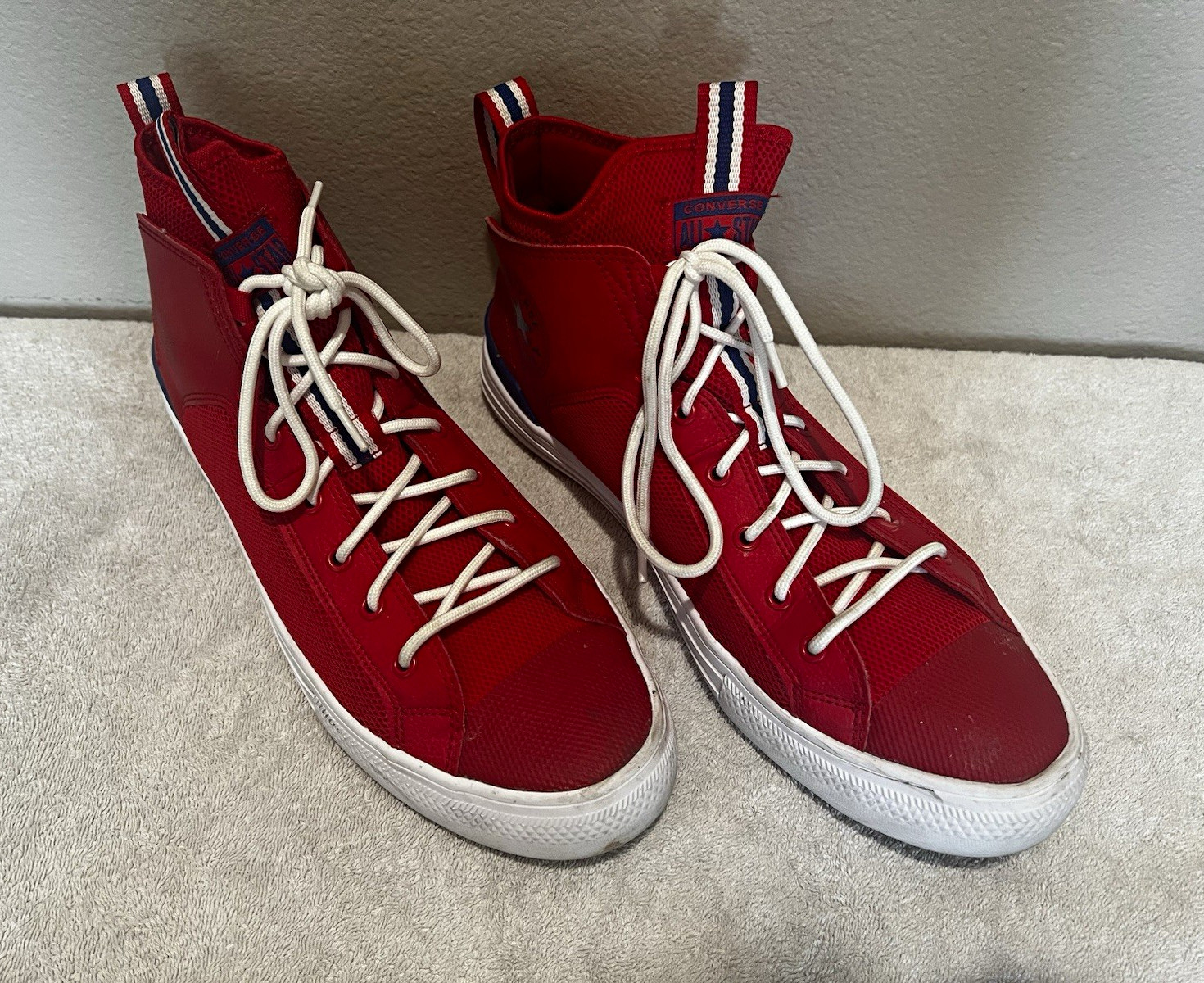 Converse Chuck Taylor All Star Men’s Mid Top Lace-Up Sneaker Red/White/Blue Converse Chuck Taylor All Star Men’s Mid Top Lace-Up Sneaker Red/White/Blue