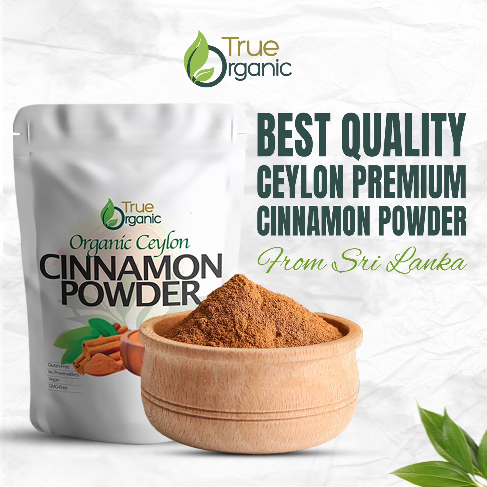 Pure Ceylon Cinnamon Powder 1 Lb, Organic Ground Cinnamon, Premium Grade, Gluten