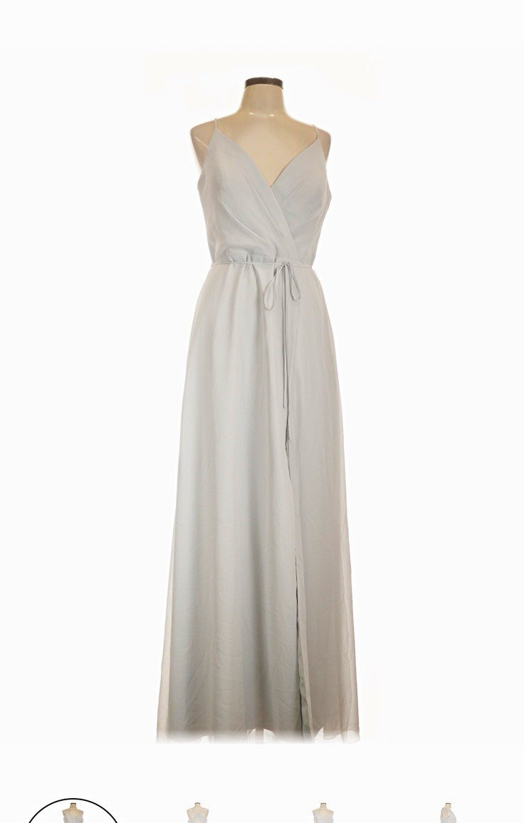 Marcelina Notte White Sleeveless V-Neck A-Line Full-Length Dress Size 12