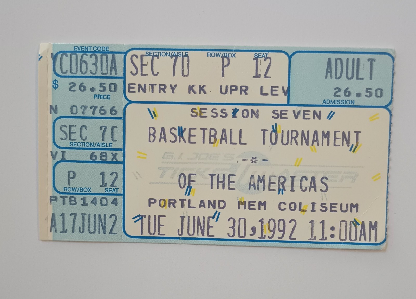 RARE June 30 1992 Basketball Tournament of the Americas DREAM TEAM Ticket Stub
